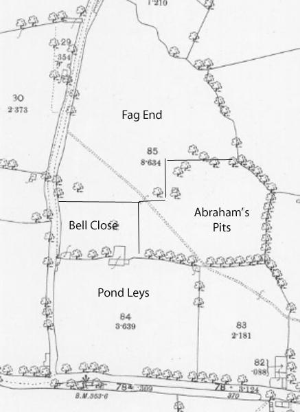 OS 25 inch map showing Pond Leys